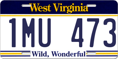 WV license plate 1MU473