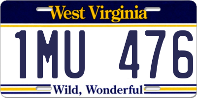 WV license plate 1MU476