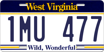 WV license plate 1MU477