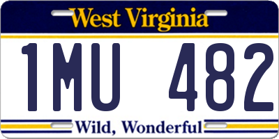 WV license plate 1MU482