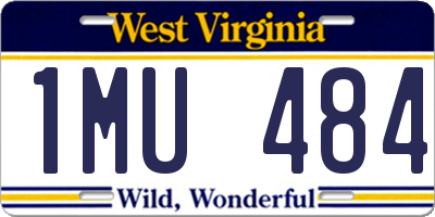 WV license plate 1MU484