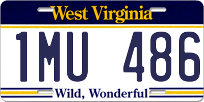 WV license plate 1MU486