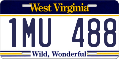 WV license plate 1MU488