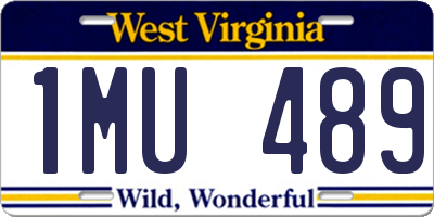 WV license plate 1MU489