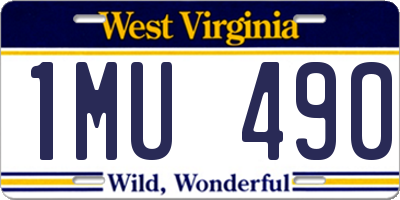WV license plate 1MU490