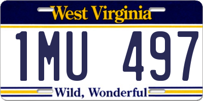 WV license plate 1MU497