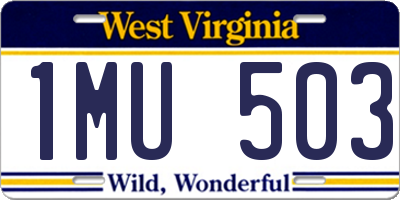 WV license plate 1MU503