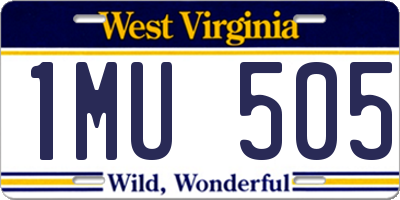 WV license plate 1MU505