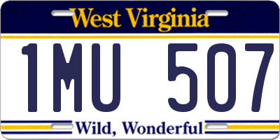 WV license plate 1MU507