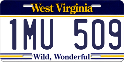 WV license plate 1MU509
