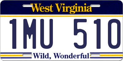 WV license plate 1MU510