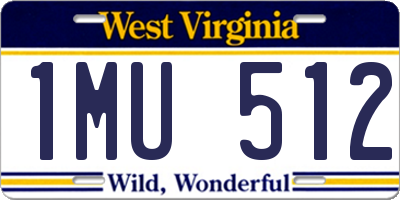 WV license plate 1MU512