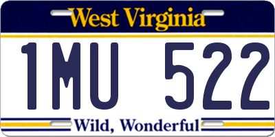 WV license plate 1MU522