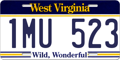 WV license plate 1MU523