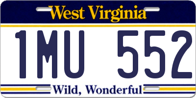 WV license plate 1MU552