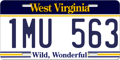 WV license plate 1MU563
