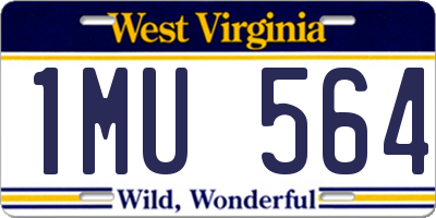 WV license plate 1MU564