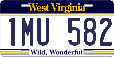 WV license plate 1MU582