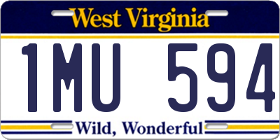 WV license plate 1MU594