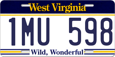 WV license plate 1MU598