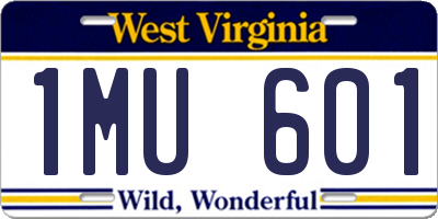 WV license plate 1MU601