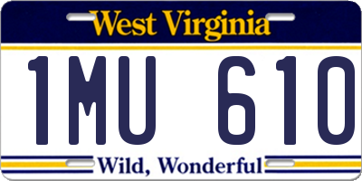 WV license plate 1MU610