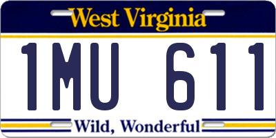 WV license plate 1MU611
