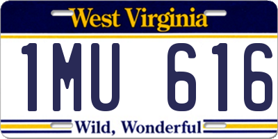 WV license plate 1MU616