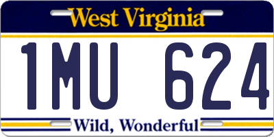 WV license plate 1MU624