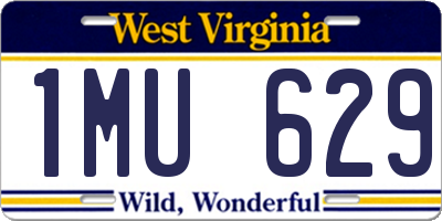 WV license plate 1MU629