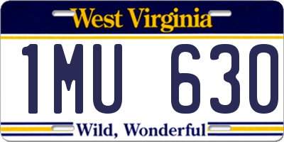 WV license plate 1MU630