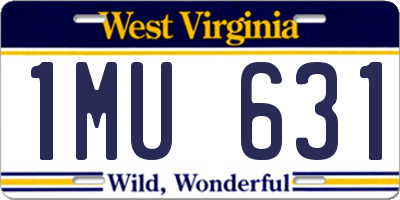 WV license plate 1MU631