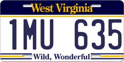 WV license plate 1MU635