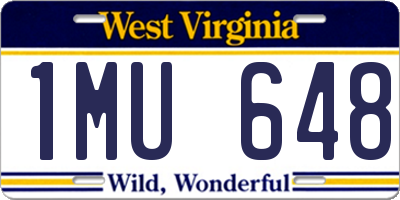WV license plate 1MU648