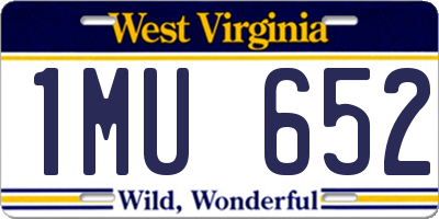 WV license plate 1MU652