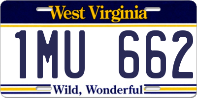 WV license plate 1MU662