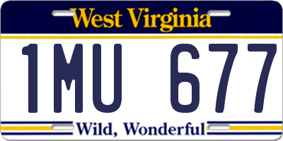 WV license plate 1MU677