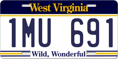 WV license plate 1MU691