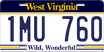 WV license plate 1MU760