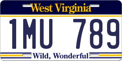 WV license plate 1MU789