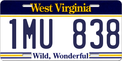 WV license plate 1MU838