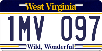 WV license plate 1MV097