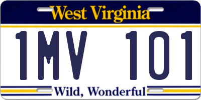 WV license plate 1MV101