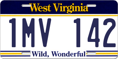 WV license plate 1MV142