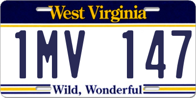 WV license plate 1MV147