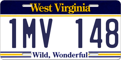 WV license plate 1MV148
