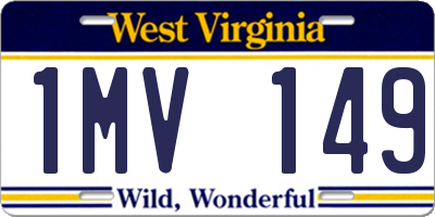 WV license plate 1MV149