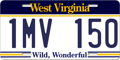 WV license plate 1MV150