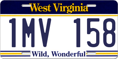 WV license plate 1MV158