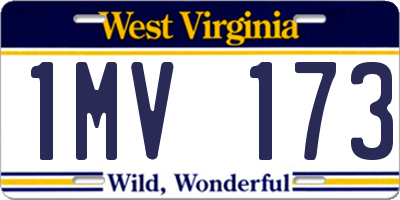 WV license plate 1MV173